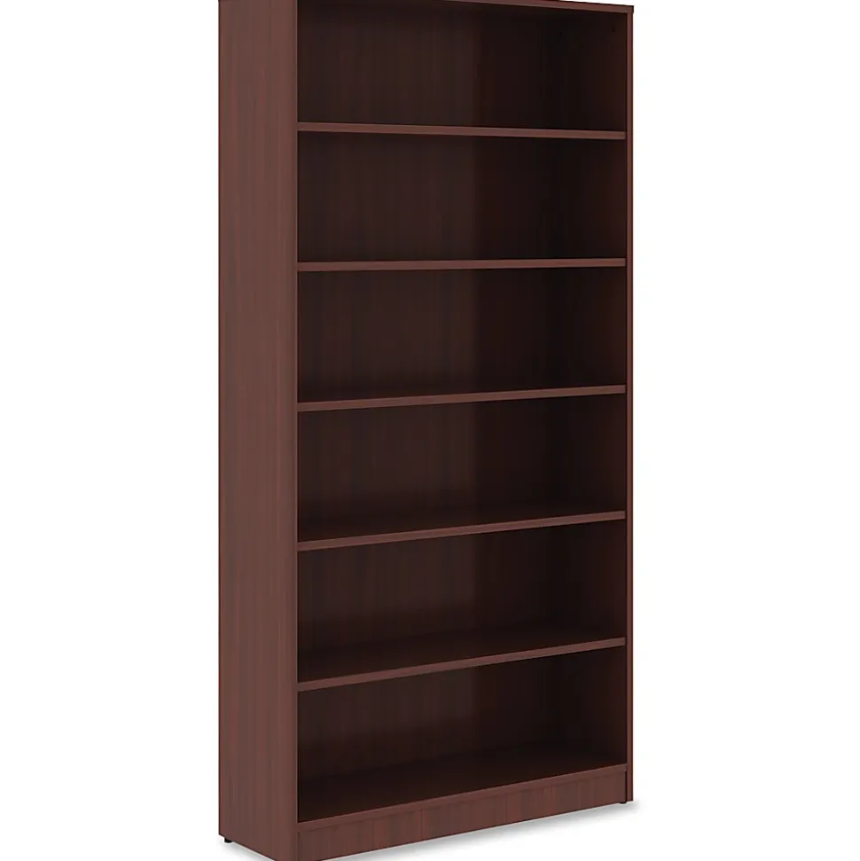 Lorell® Essentials 72"H 6-Shelf Bookcase, Mahogany