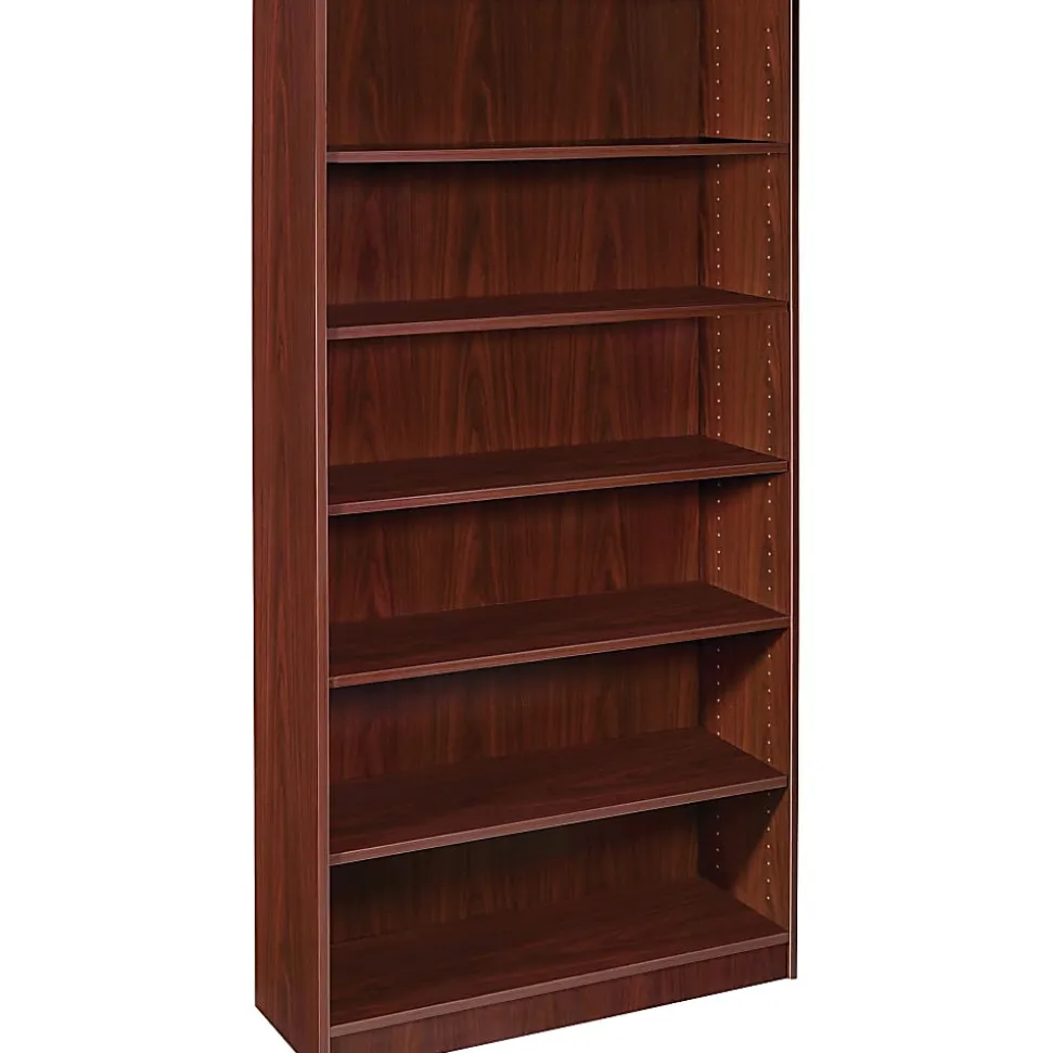 Lorell® Essentials 72"H 6-Shelf Bookcase, Mahogany