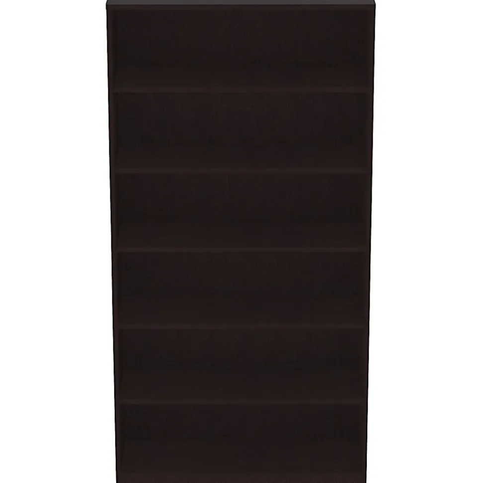 Lorell Essentials 36"H 6-Shelf Bookcase, Espresso