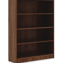 LorellĀ® Essentials 48"H 4-Shelf Bookcase, Walnut