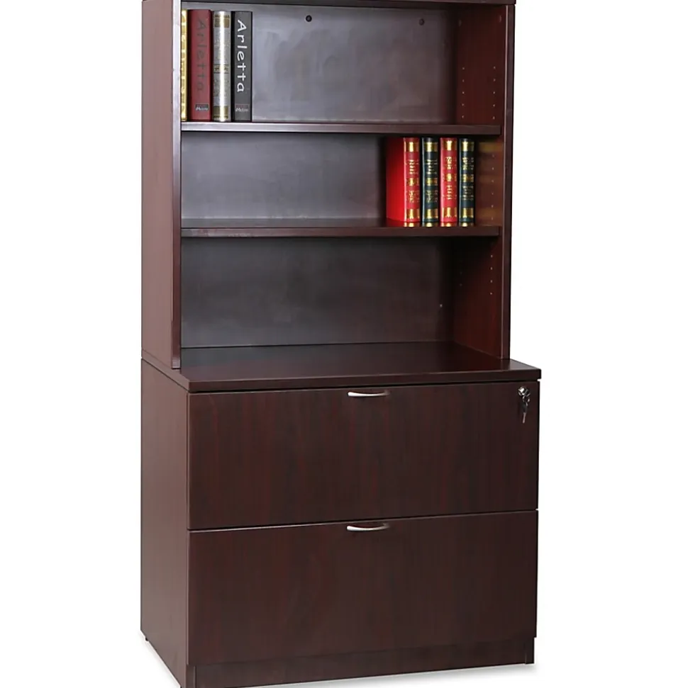 Lorell® Essentials Series Stack-On Modular Shelving Bookcase, 36"H x 36"W x 15"D, Mahogany