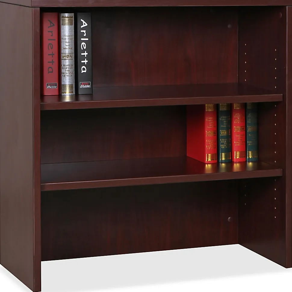 Lorell® Essentials Series Stack-On Modular Shelving Bookcase, 36"H x 36"W x 15"D, Mahogany
