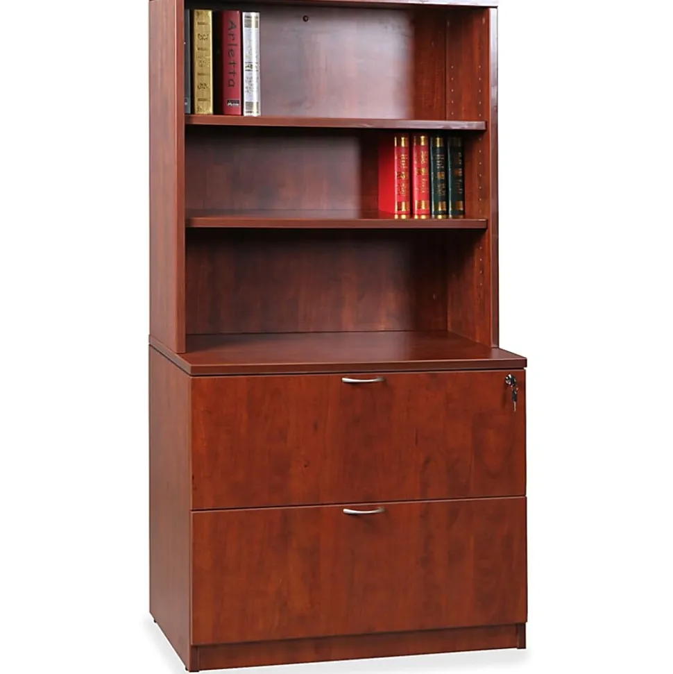 Lorell® Essentials Series Stack-On Modular Shelving Bookcase, 36"H x 36"W x 15"D, Cherry