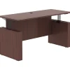 Lorell® Essentials Sit-to-Stand 72"W Desk Shell, Mahogany