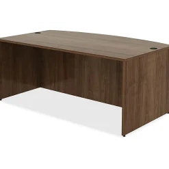 Lorell® Essentials 71"W Bow-Front Shell Computer Desk, Walnut