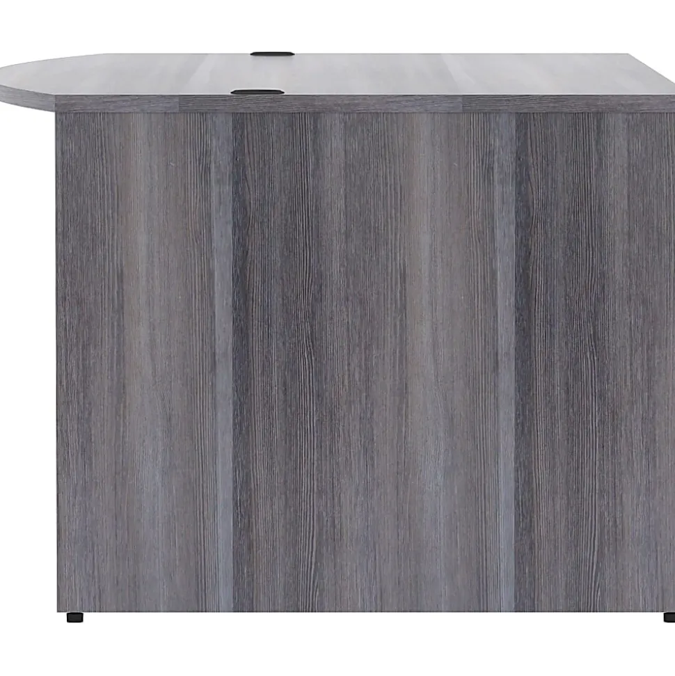 Lorell® Essentials 72"W Bowfront Computer Desk Shell, Weathered Charcoal