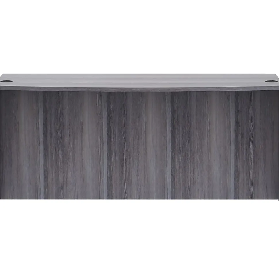 Lorell® Essentials 72"W Bowfront Computer Desk Shell, Weathered Charcoal