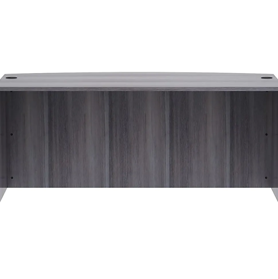 Lorell® Essentials 72"W Bowfront Computer Desk Shell, Weathered Charcoal
