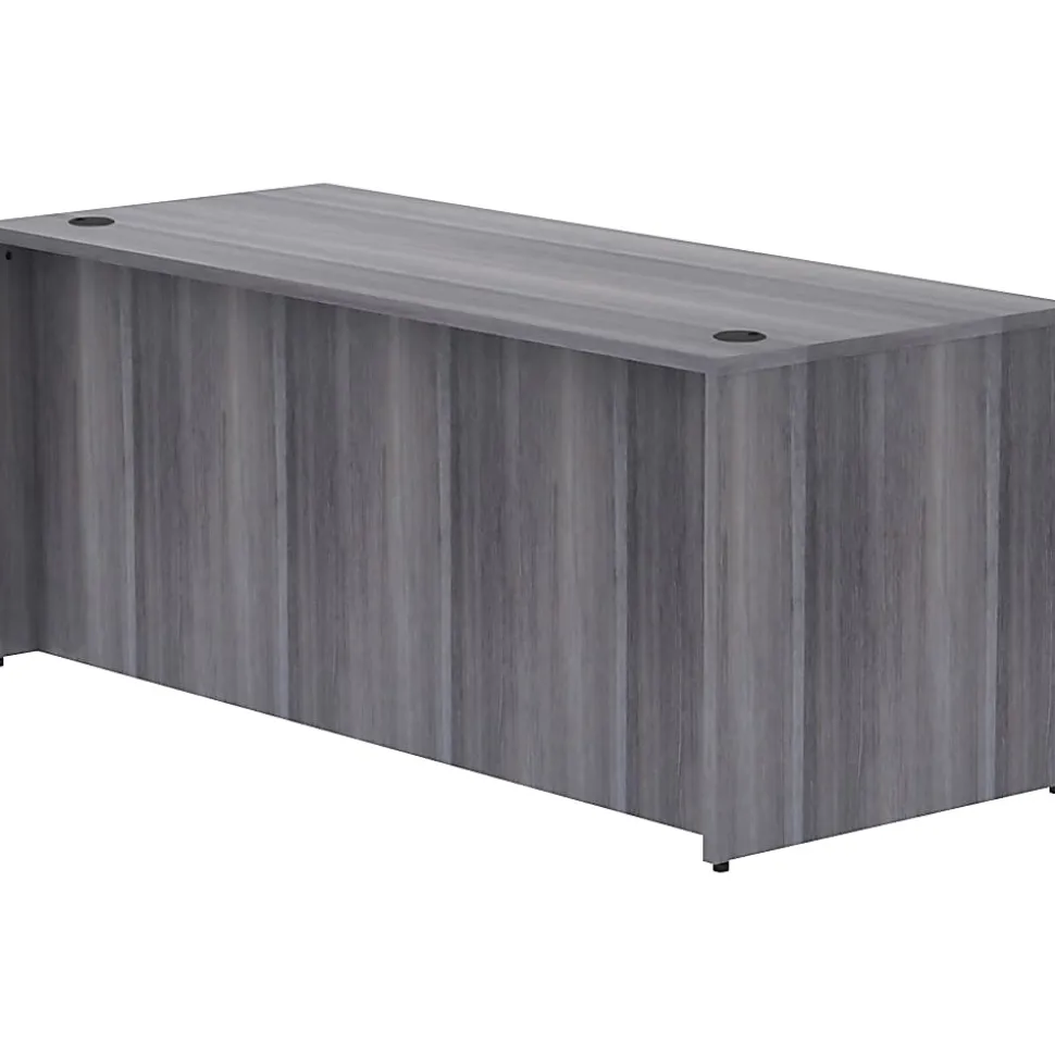 Lorell® Essentials 72"W Computer Desk, Weathered Charcoal