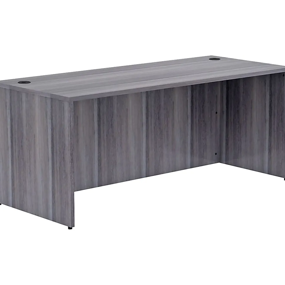 Lorell® Essentials 72"W Computer Desk, Weathered Charcoal