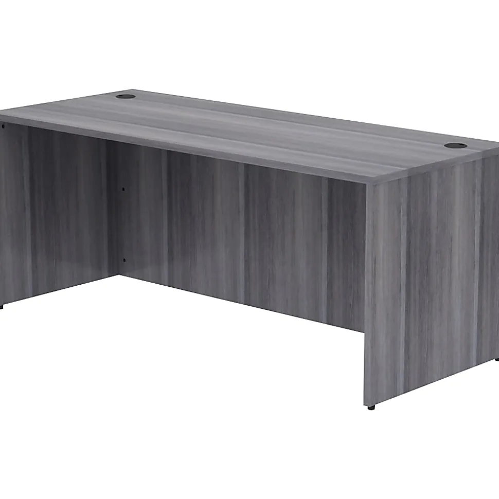 Lorell® Essentials 72"W Computer Desk, Weathered Charcoal