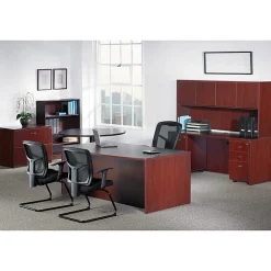 Lorell® Essentials 66"W Computer Desk Credenza, Mahogany