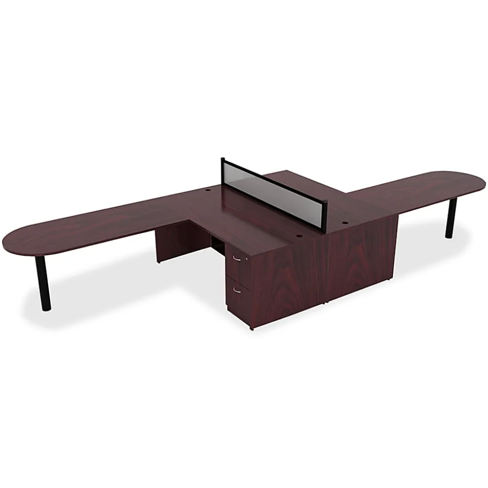 Lorell® Essentials 66"W Computer Desk Credenza, Mahogany