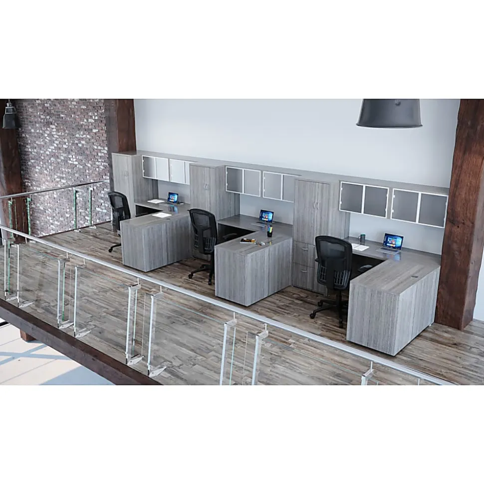 Lorell® Essentials 66"W Computer Desk, Weathered Charcoal