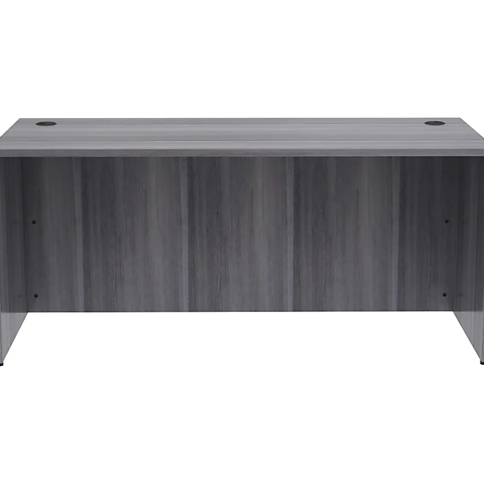 Lorell® Essentials 66"W Computer Desk, Weathered Charcoal