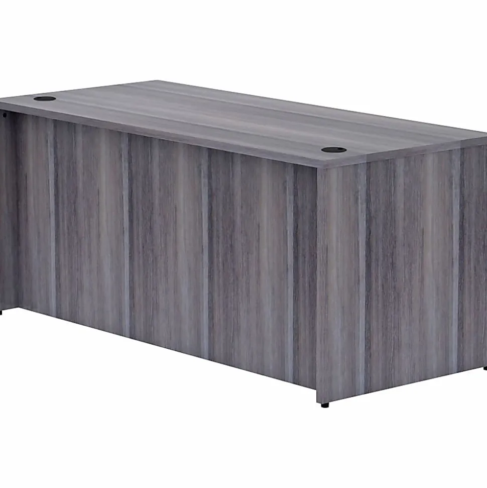 Lorell® Essentials 66"W Computer Desk, Weathered Charcoal