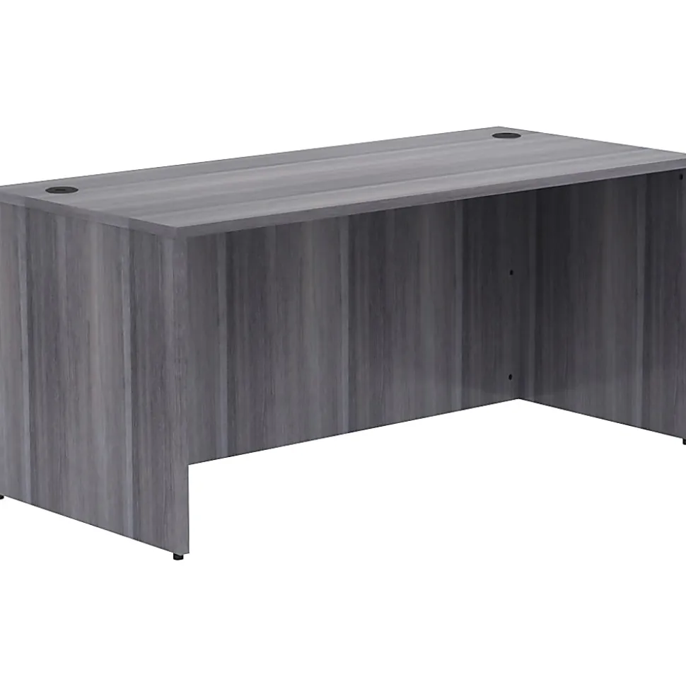 Lorell® Essentials 66"W Computer Desk, Weathered Charcoal