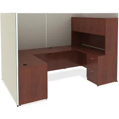 LorellĀ® Essentials 60"W Computer Desk Credenza, Cherry