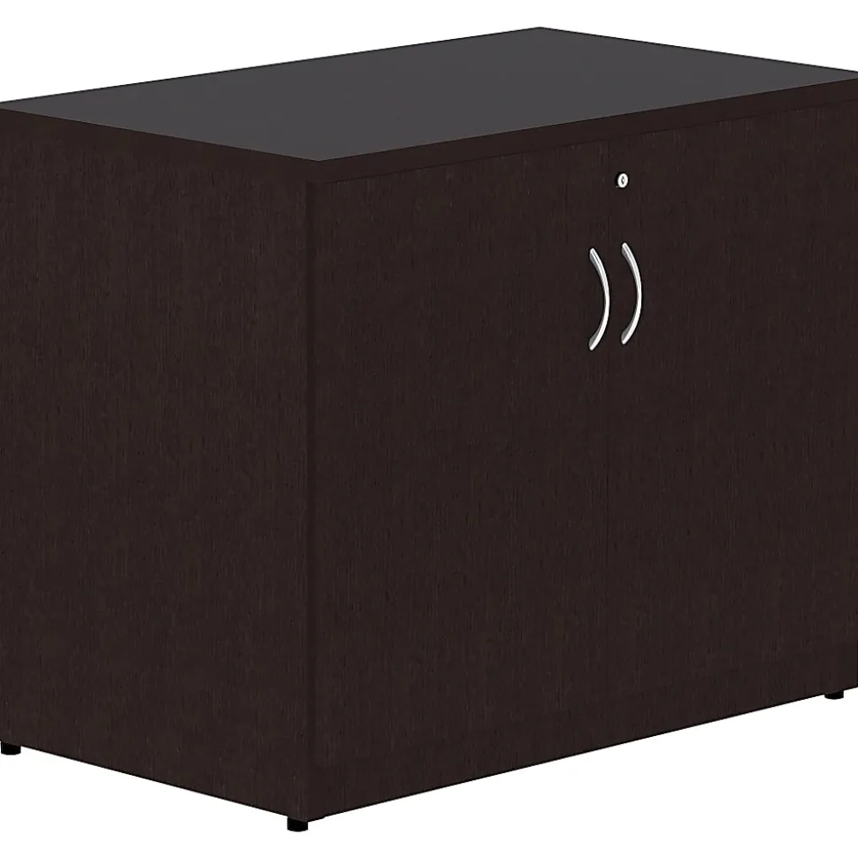 Lorell® Essentials 36"W 2-Door Storage Cabinet, Espresso