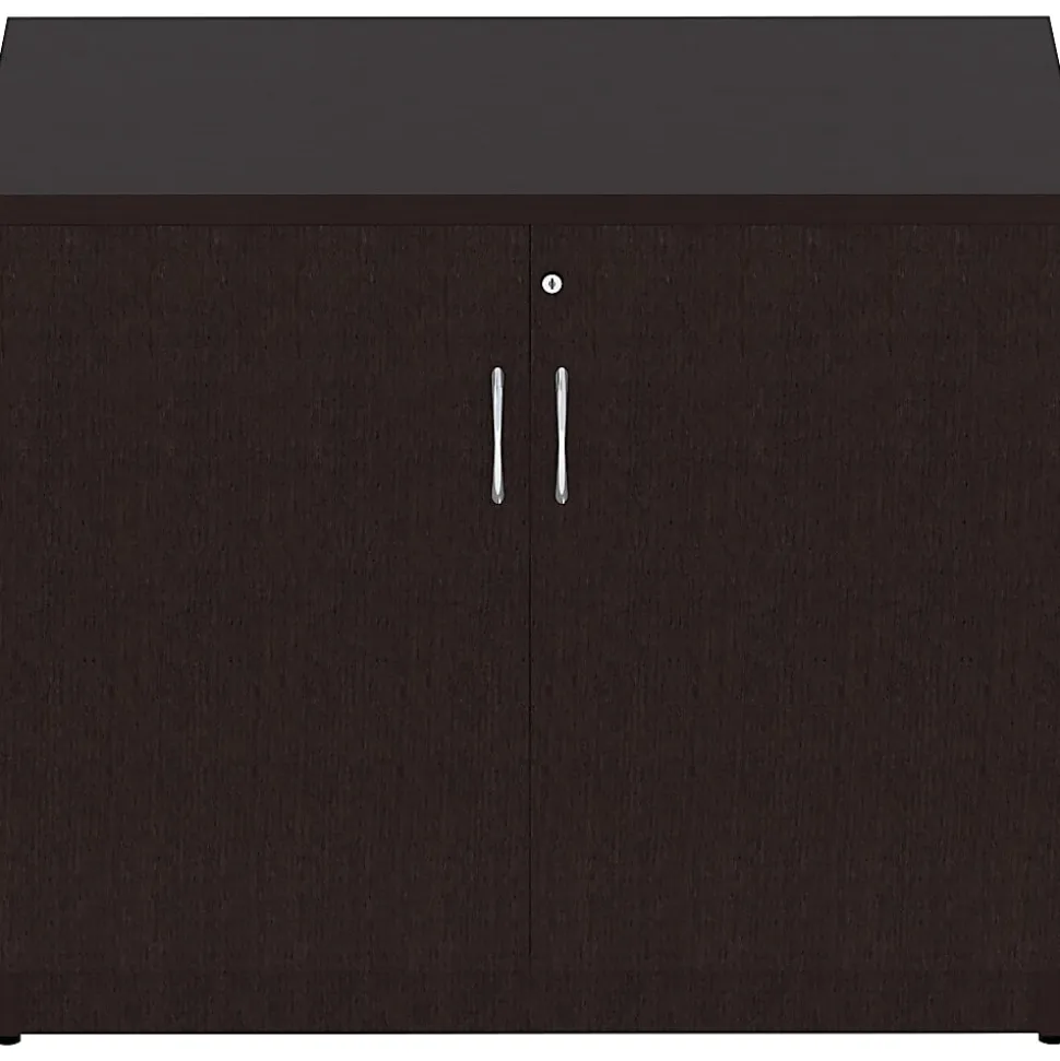 Lorell® Essentials 36"W 2-Door Storage Cabinet, Espresso