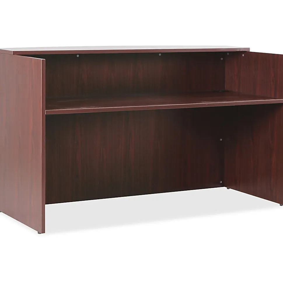 Lorell® Essentials 72"W Reception Computer Desk, Mahogany
