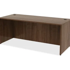 LorellĀ® Essentials 72"W Rectangular Shell Computer Desk, Dark Walnut