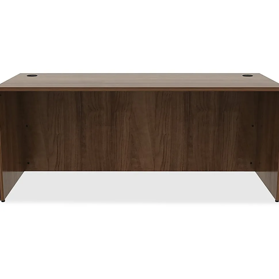 Lorell® Essentials 72"W Rectangular Shell Computer Desk, Dark Walnut