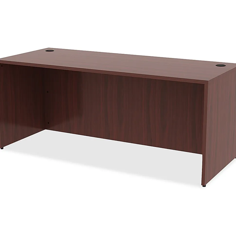 Lorell® Essentials 48"W Rectangular Computer Desk Shell, 30"D, Walnut