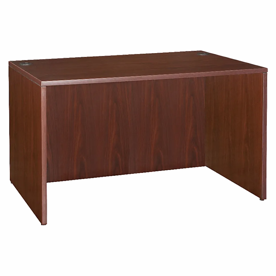 Lorell® Essentials 48"W Rectangular Shell Computer Desk, Mahogany