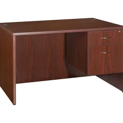 Lorell® Essentials 48"W Rectangular Computer Desk Shell, Mahogany