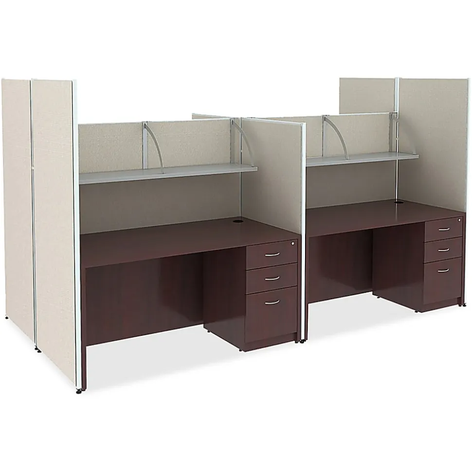 Lorell® Essentials 48"W Rectangular Computer Desk Shell, Mahogany