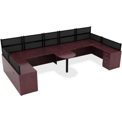 LorellĀ® Essentials 72"W Rectangular Shell Computer Desk, Mahogany