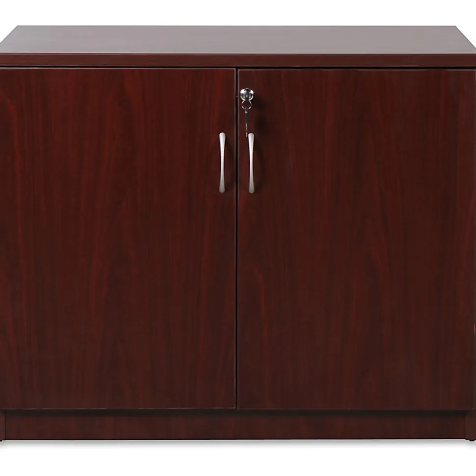 Lorell® Essentials 36"W Storage Cabinet, Mahogany