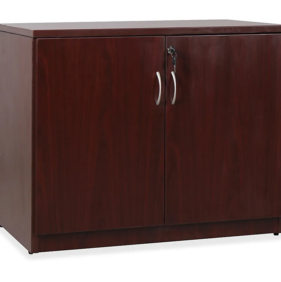 Lorell® Essentials 36"W Storage Cabinet, Mahogany