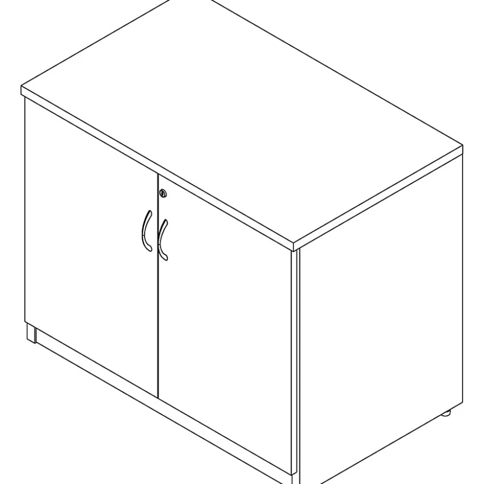 Lorell® Essentials 36"W Storage Cabinet, Mahogany