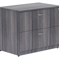 LorellĀ® Essentials 35"W x 22"D Lateral 2-Drawer File Cabinet, Weathered Charcoal