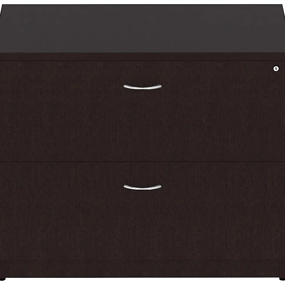 Lorell® Essentials 29-1/2"W x 22"D Lateral 2-Drawer File Cabinet, Espresso
