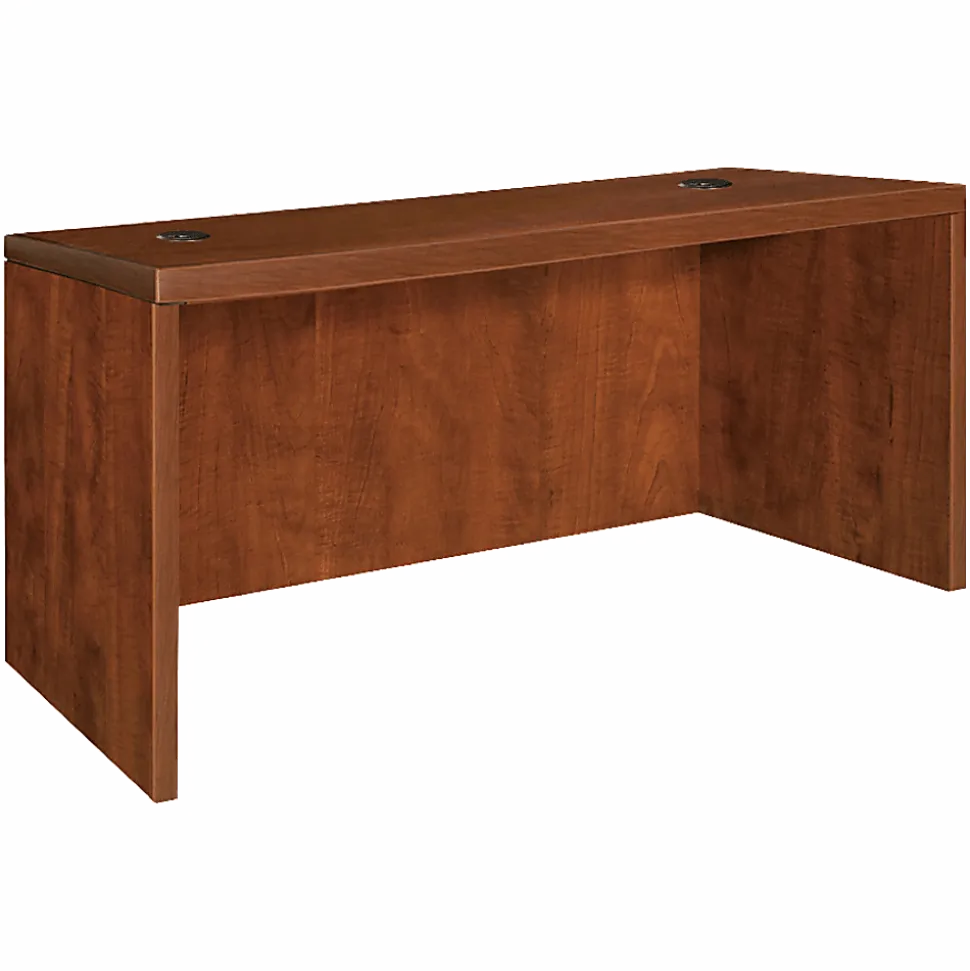 Lorell® Essentials 48"W x 30"D Rectangular Shell Computer Desk, Cherry