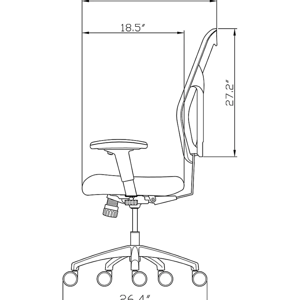 Lorell® Executive Ergonomic Bonded Leather/Mesh Mid-Back Chair, Black