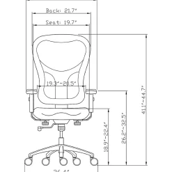 Lorell® Executive Ergonomic Bonded Leather/Mesh Mid-Back Chair, Black