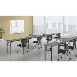 Lorell® Folding Melamine Training Table, 30”H x 60”W x 18”D, Black/Gray