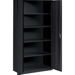 LorellĀ® Fortress Series 18"D Steel Storage Cabinet, Fully Assembled, 5-Shelf, Black