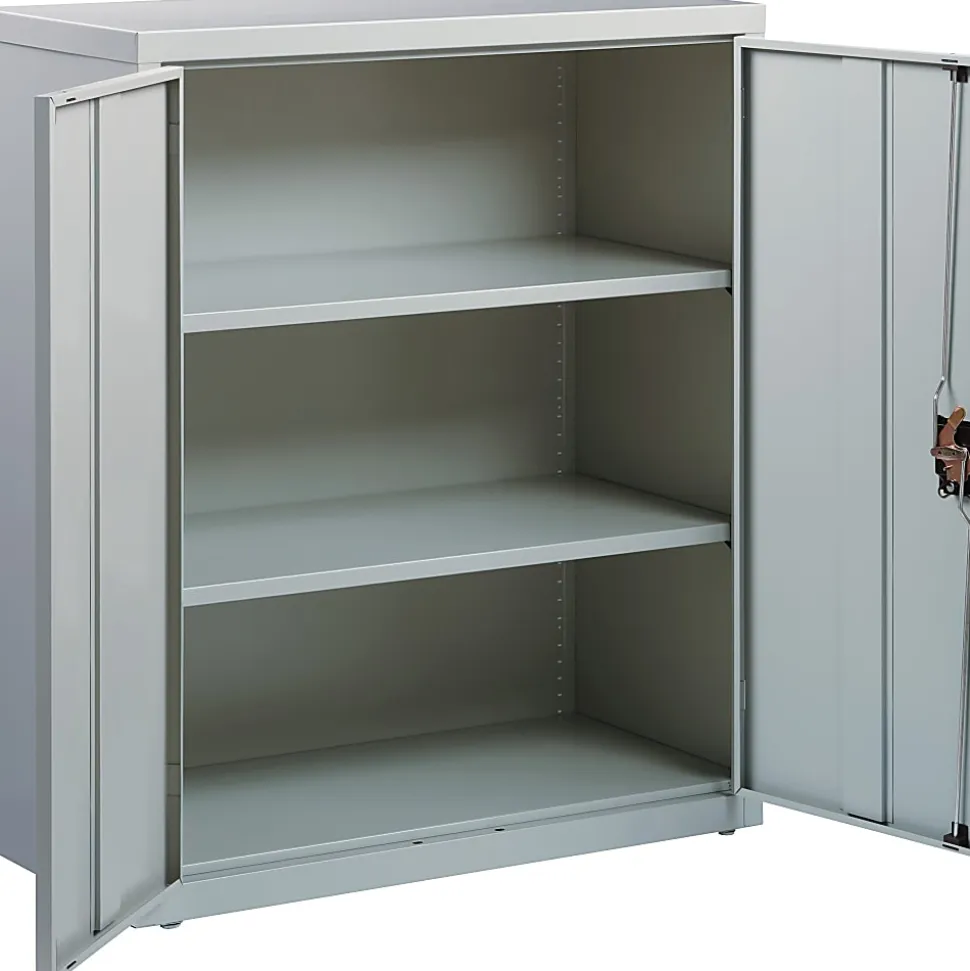 Lorell® Fortress Series 18"D Steel Storage Cabinet, Fully Assembled, 3-Shelf, Light Gray