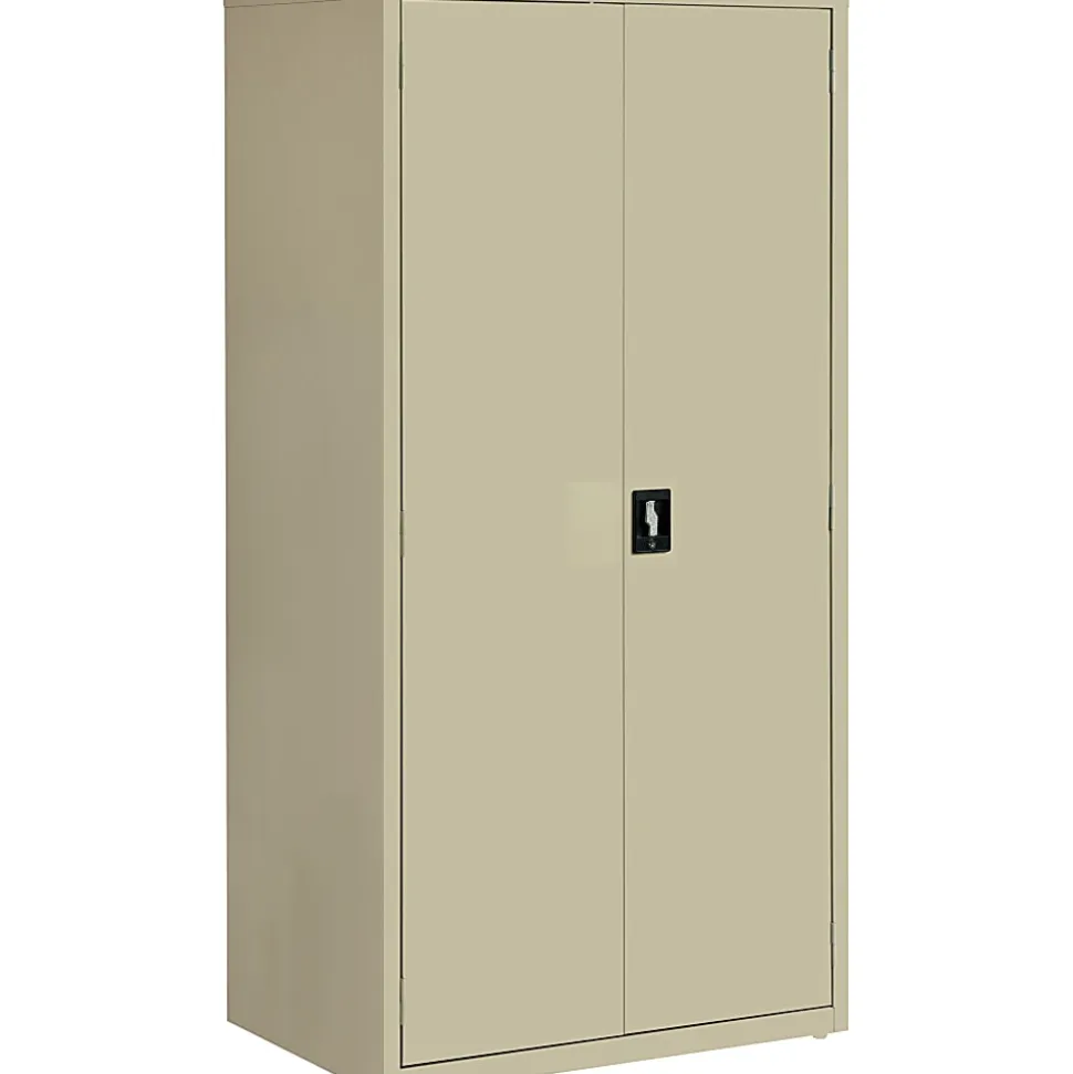 Lorell® Fortress Series 24"D Steel Storage Cabinet, Fully Assembled, 5-Shelf, Putty