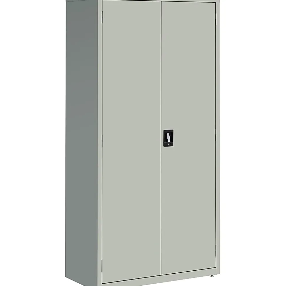 Lorell® Fortress Series 18"D Steel Storage Cabinet, Fully Assembled, 5-Shelf, Light Gray