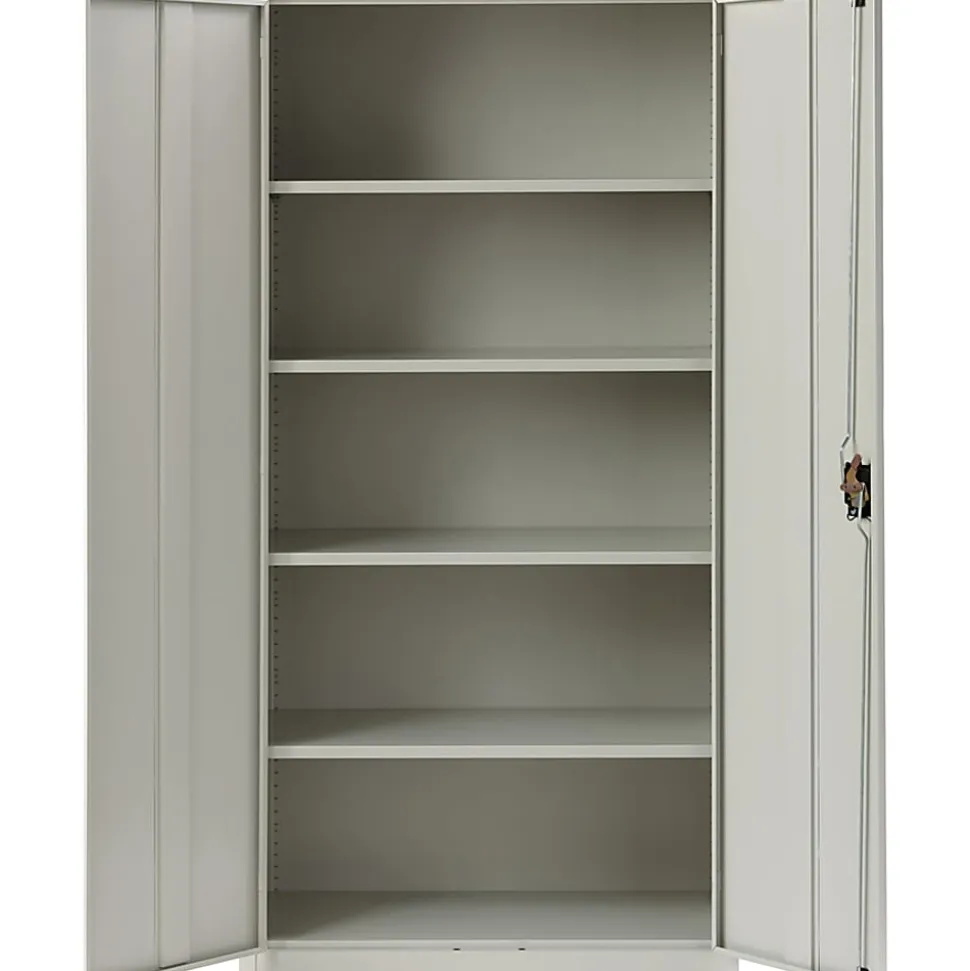 Lorell® Fortress Series 18"D Steel Storage Cabinet, Fully Assembled, 5-Shelf, Light Gray