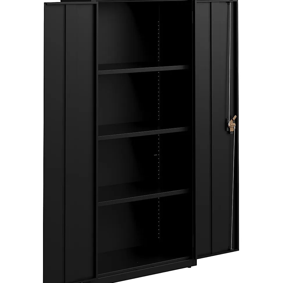 Lorell Fortress Series Slimline Storage Cabinet - 30"x 15" Depth x 66" - 4x Shelf(ves) - 720 lb Load Capacity - 69830BK