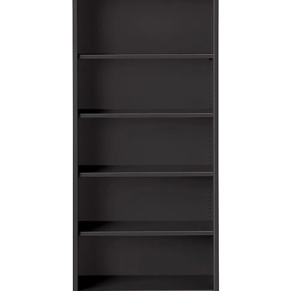 Lorell® Fortress Series Steel Modular Shelving Bookcase, 5-Shelf, 72"H x 34-1/2"W x 13"D, Black