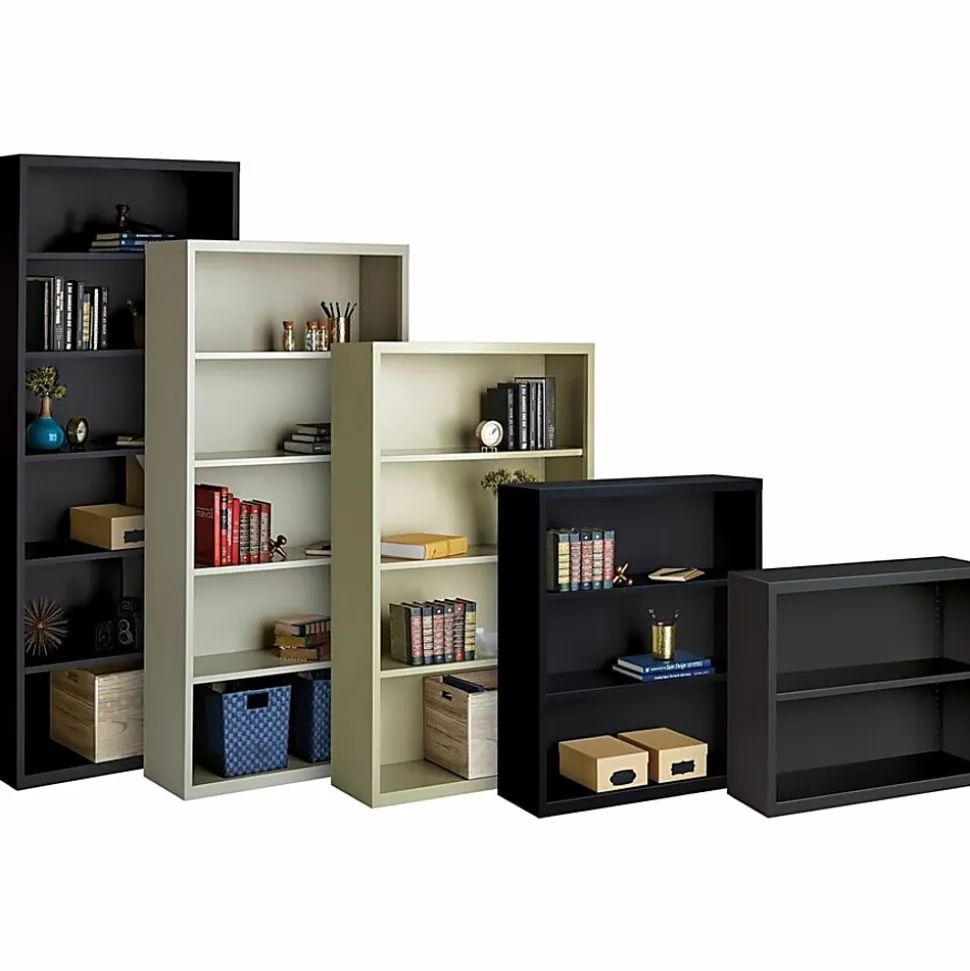 Lorell® Fortress Series Steel Modular Shelving Bookcase, 3-Shelf, 42"H x 34-1/2"W x 13"D, Black