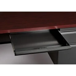 Lorell® Fortress Series Steel Right-Handed Pedestal Writing Desk, 66